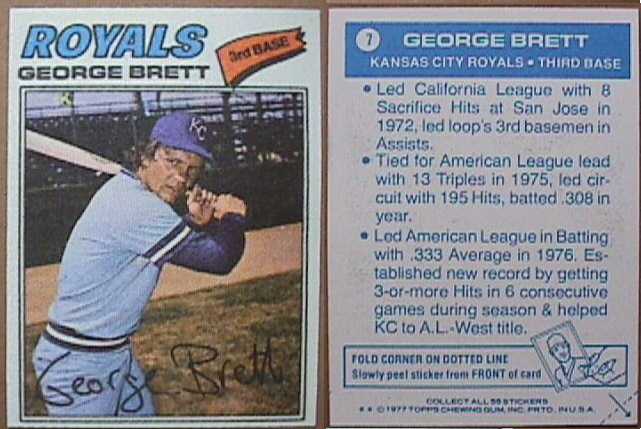 1977 Topps Cloth Sticker George Brett