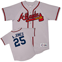 Majestic Athletic Atlanta Braves Andruw Jones Replica Road Jersey