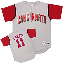Majestic Athletic Cincinnati Reds Barry Larkin Replica Road Jersey