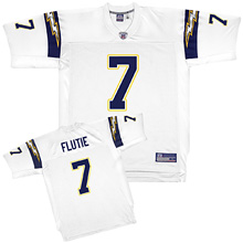 NFL Equipment San Diego Chargers Doug Flutie Replica Road Jersey