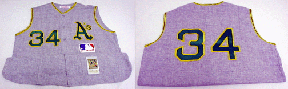 1969 Oakland Athletics Road Vest Jersey From Mitchell & Ness, With #34 On Jersey (Rollie Fingers)