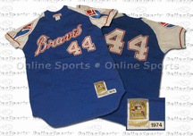 1974 Atlanta Braves Road Jersey From Mitchell & Ness, With #44 On Jersey (Hank Aaron)