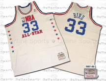 1987-88 East All Stars White Jersey From Mitchell & Ness NBA Hardwood Collection, With #33  'Bird' (Larry Bird)