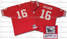 1989 San Francisco 49ers Joe Montana Authentic Throwback NFL Jersey From Mitchell & Ness - With #16 and the name 'Montana' On Jersey