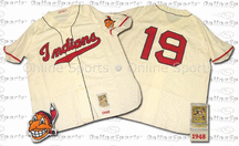 1948 Cleveland Indians Home Jersey From Mitchell & Ness, With #19 On Jersey (Bob Feller)