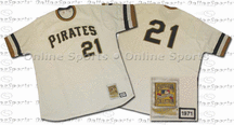 1971 Pittsburgh Pirates Home Jersey From Mitchell & Ness, With #21 On Jersey (Roberto Clemente)