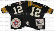 1975 Pittsburgh Steelers Terry Bradshaw Authentic Throwback NFL Jersey From Mitchell & Ness - With #12 and the name 'Bradshaw' On Jersey